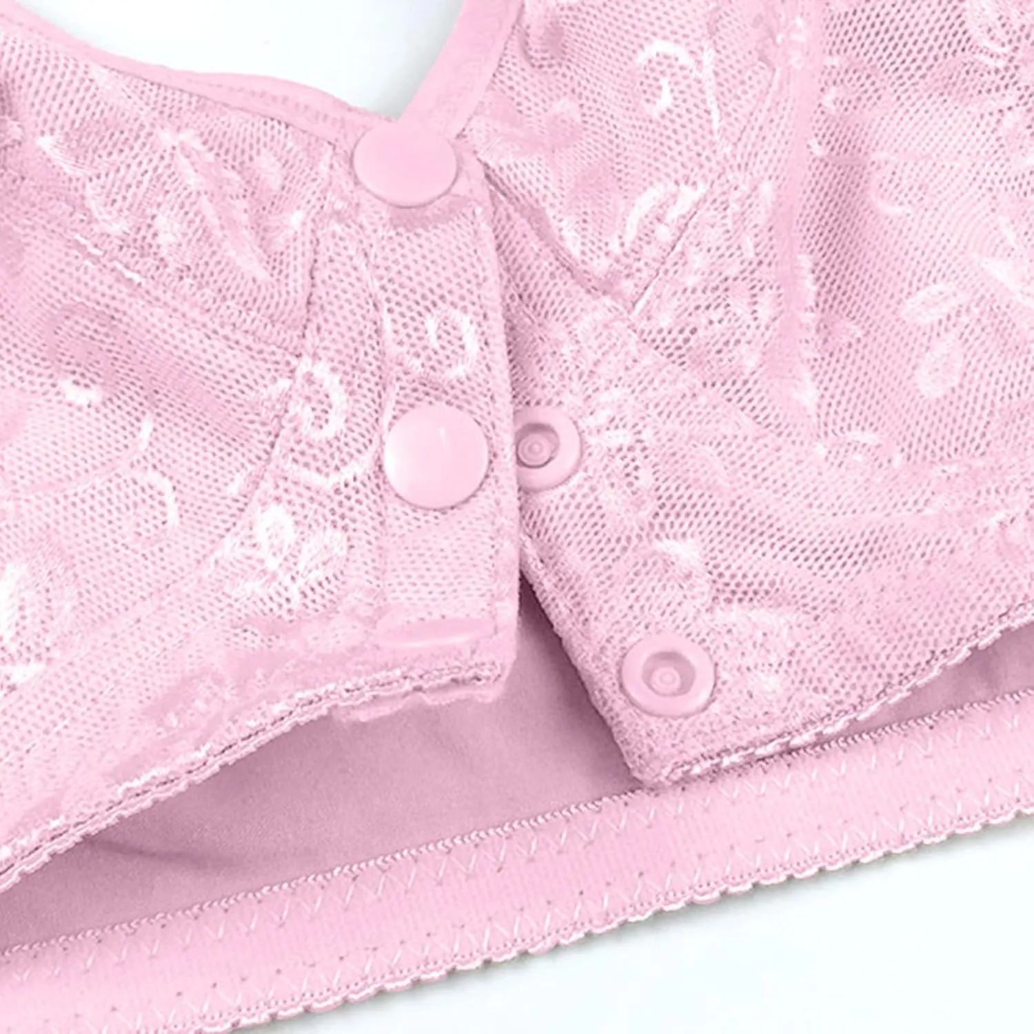 Front Clasp Bras for Women On Underwire, Floral Lace Full Coverage Push Up Bra, Light Lined Comfort Seamless Bralette