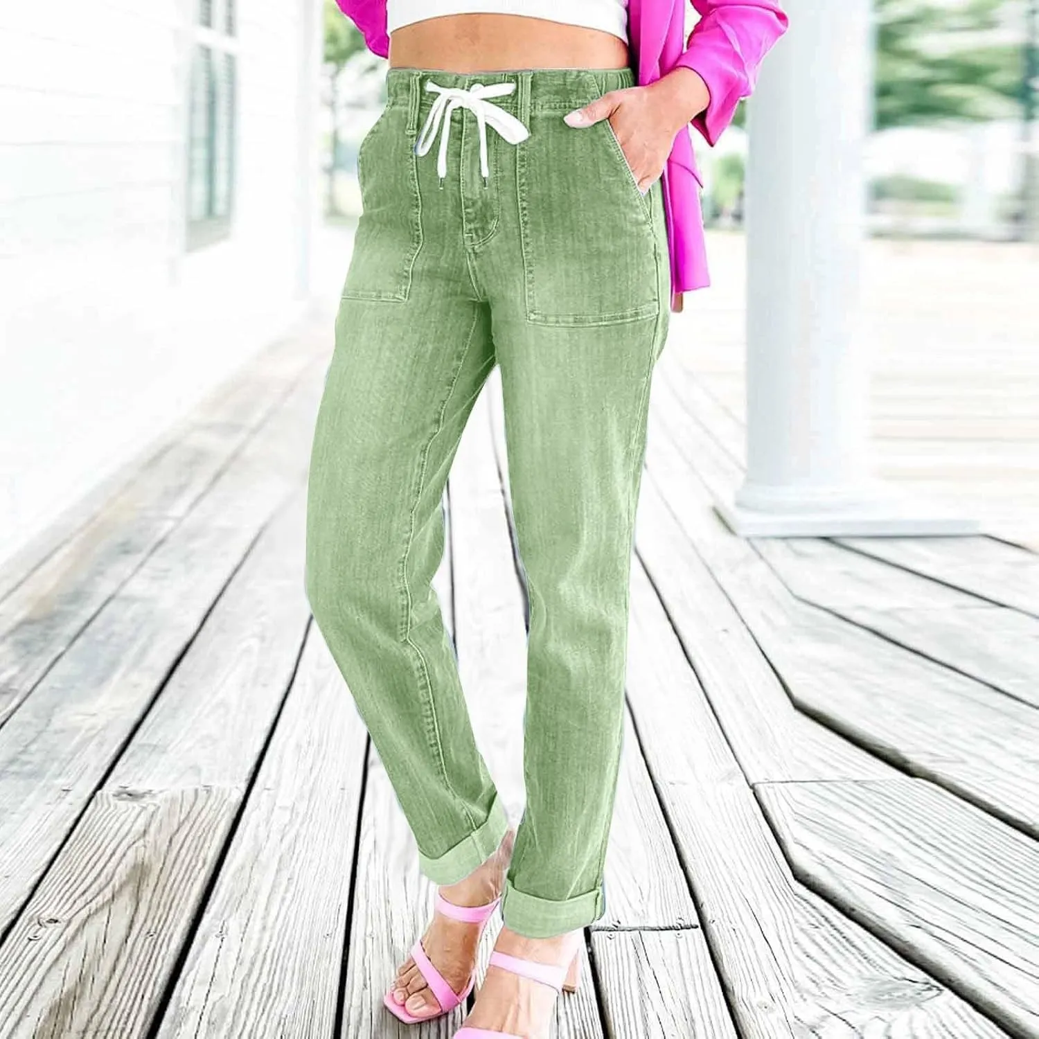 FZVYD Women's High Waist Jeans Slim Fit Casual 2025 Fashion Trousers Denim Pants Hip-Lifting Jeans Skinny Stretchy Leggings