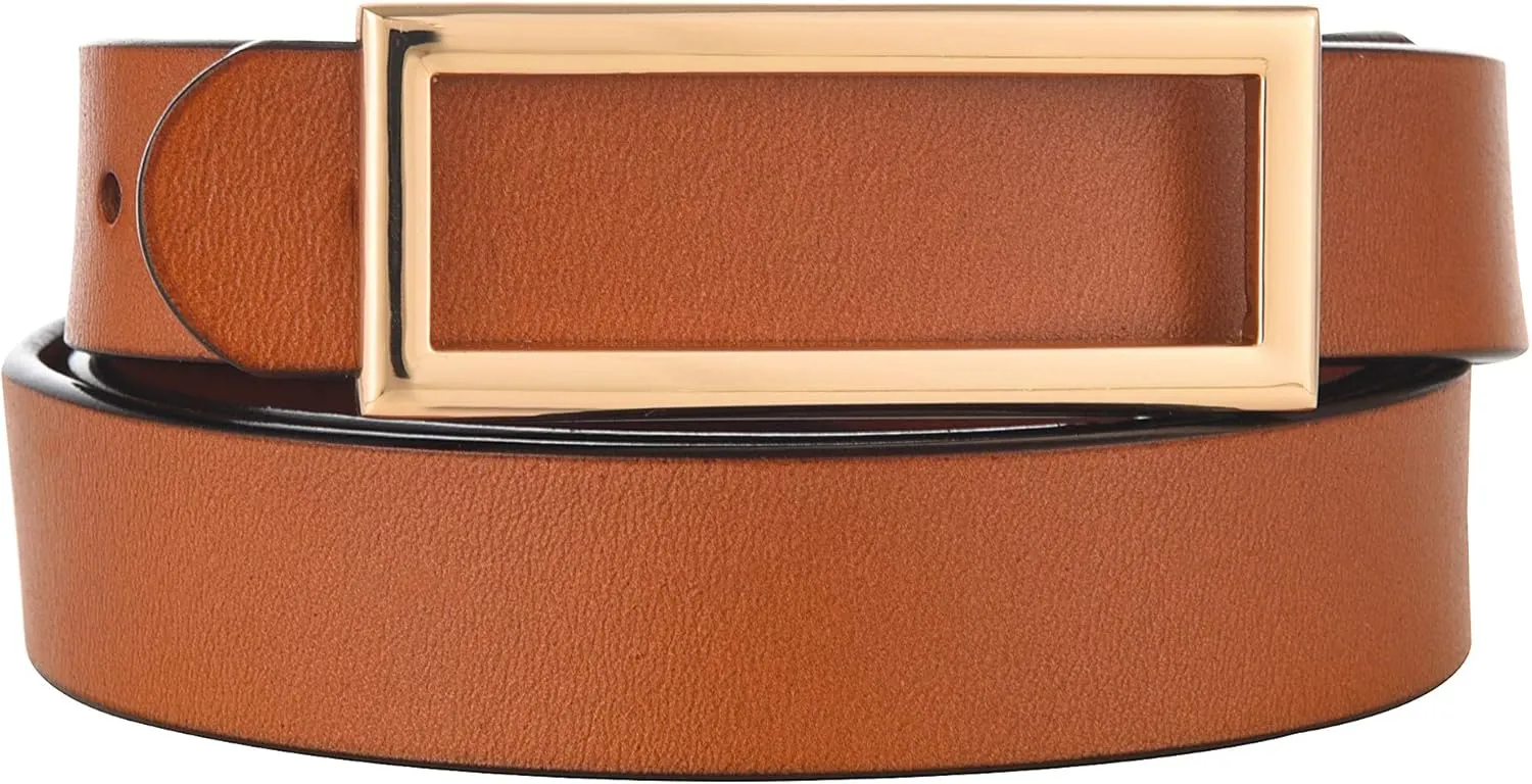 Genuine Leather Belt for Women Waist Skinny Dress Belt for Jeans Pants 0.93" Width Black Red Brown White