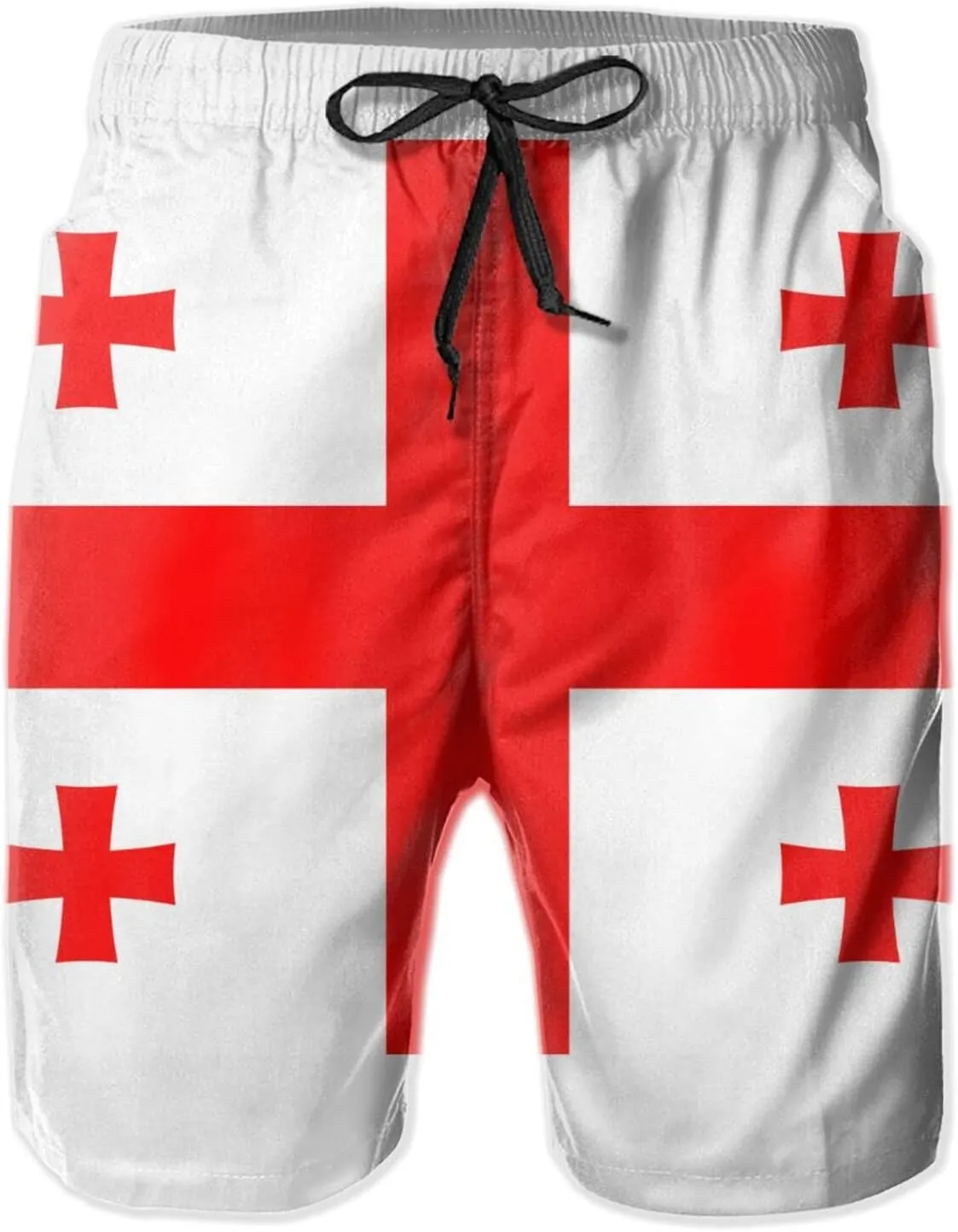 Georgian Flag Swim Trunks Quick Dry Board Shorts with Mesh Lining Beach Shorts Printed Shorts Swimwear