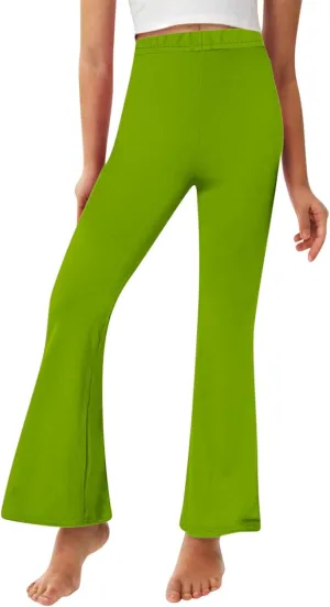 Girls Bell Bottom Stretch Yoga Pants High Waisted Flare Leggings Workout Lounge Trousers 2-13Y