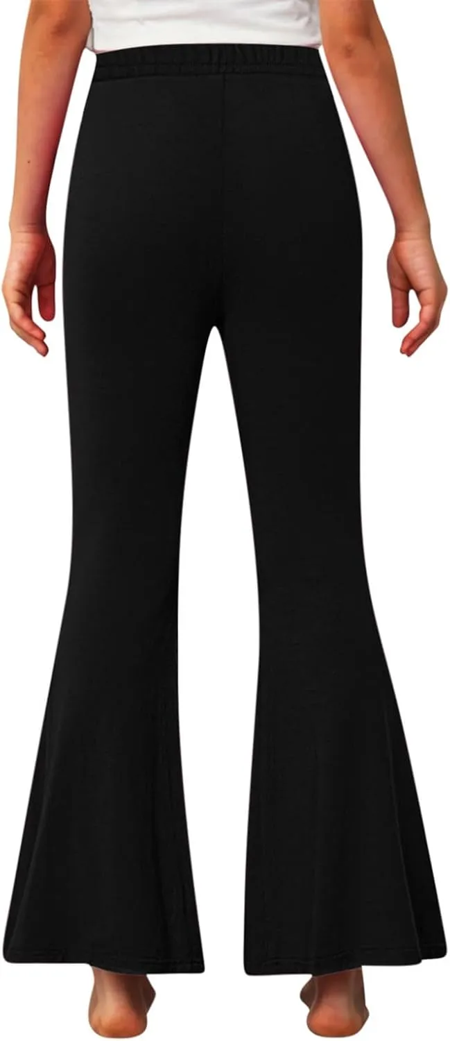 Girls Bell Bottom Stretch Yoga Pants High Waisted Flare Leggings Workout Lounge Trousers 2-13Y