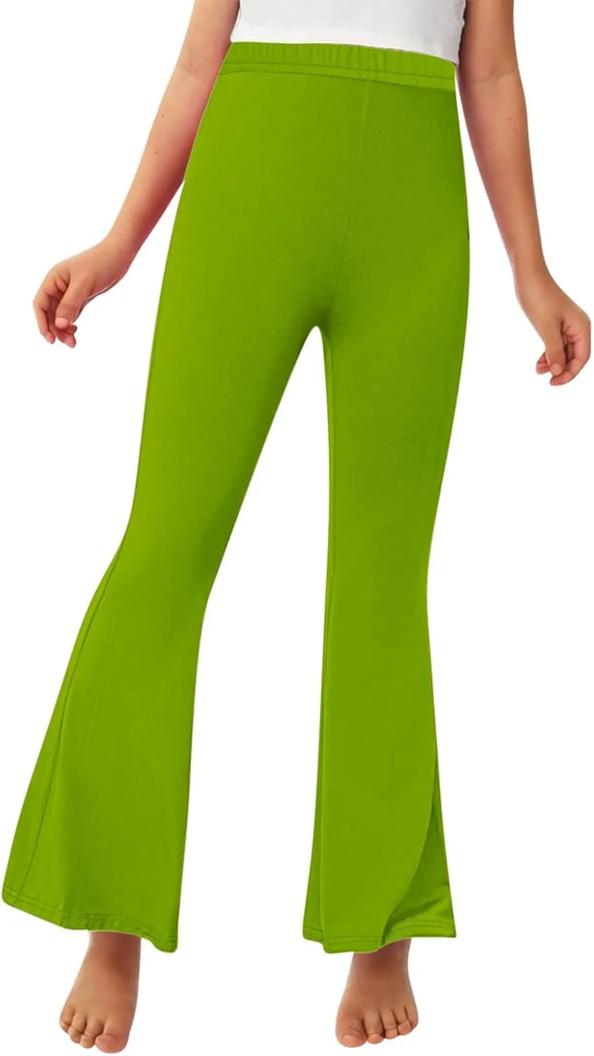 Girls Bell Bottom Stretch Yoga Pants High Waisted Flare Leggings Workout Lounge Trousers 2-13Y