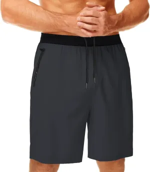 GYMELITE Men's Workout Running Shorts Gym Athletic Shorts 7'' Inseam Quick Dry Lightweight Shorts Sports with Zipper Pockets