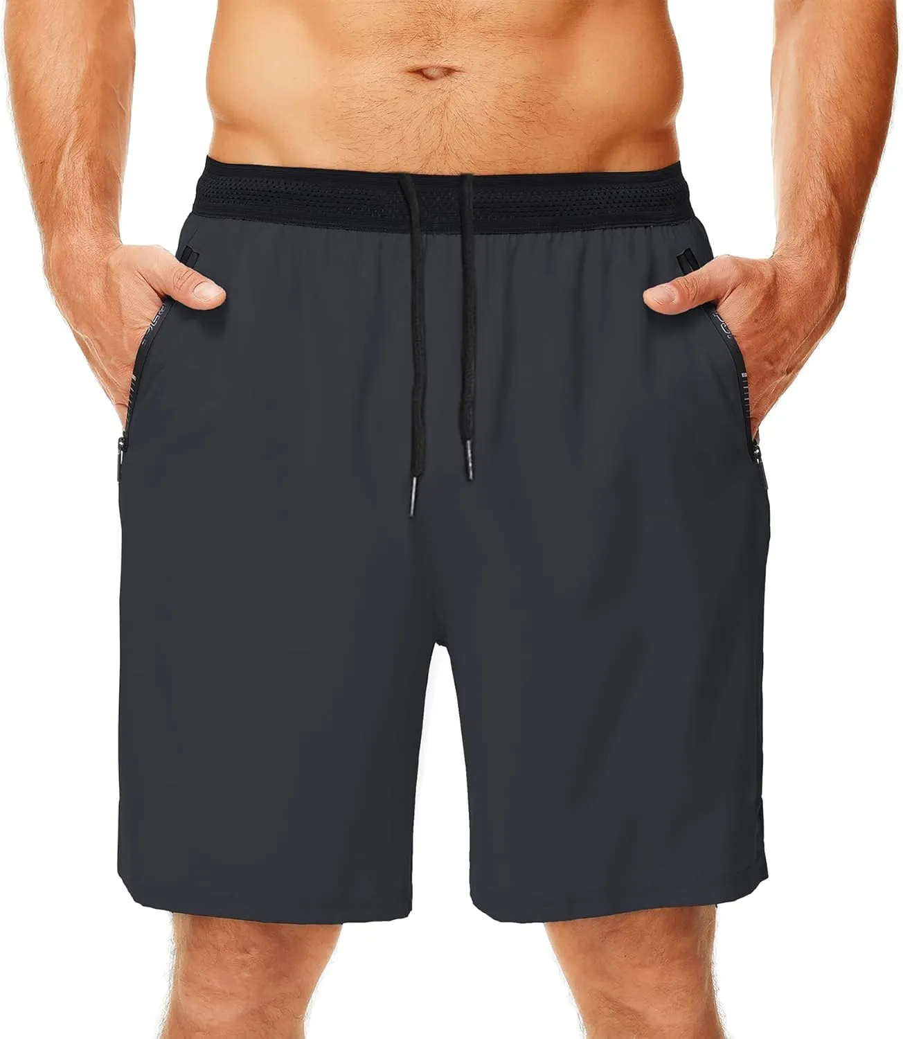 GYMELITE Men's Workout Running Shorts Gym Athletic Shorts 7'' Inseam Quick Dry Lightweight Shorts Sports with Zipper Pockets