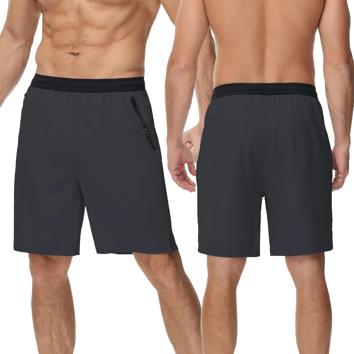 GYMELITE Men's Workout Running Shorts Gym Athletic Shorts 7'' Inseam Quick Dry Lightweight Shorts Sports with Zipper Pockets