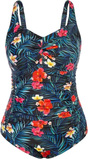 Hanna Nikole Women Plus Size One Piece Swimsuits Tummy Control Bathing Suit Twist Front Ruched Push Up Swimwear