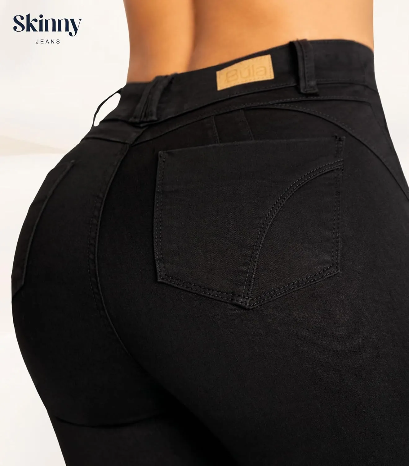 High-Rise Push-Up Jeans Pantalones Levanta Cola Colombianos Originales