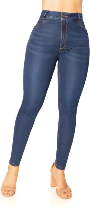 High-Rise Push-Up Jeans Pantalones Levanta Cola Colombianos Originales