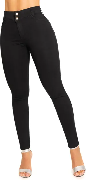 High-Rise Push-Up Jeans Pantalones Levanta Cola Colombianos Originales