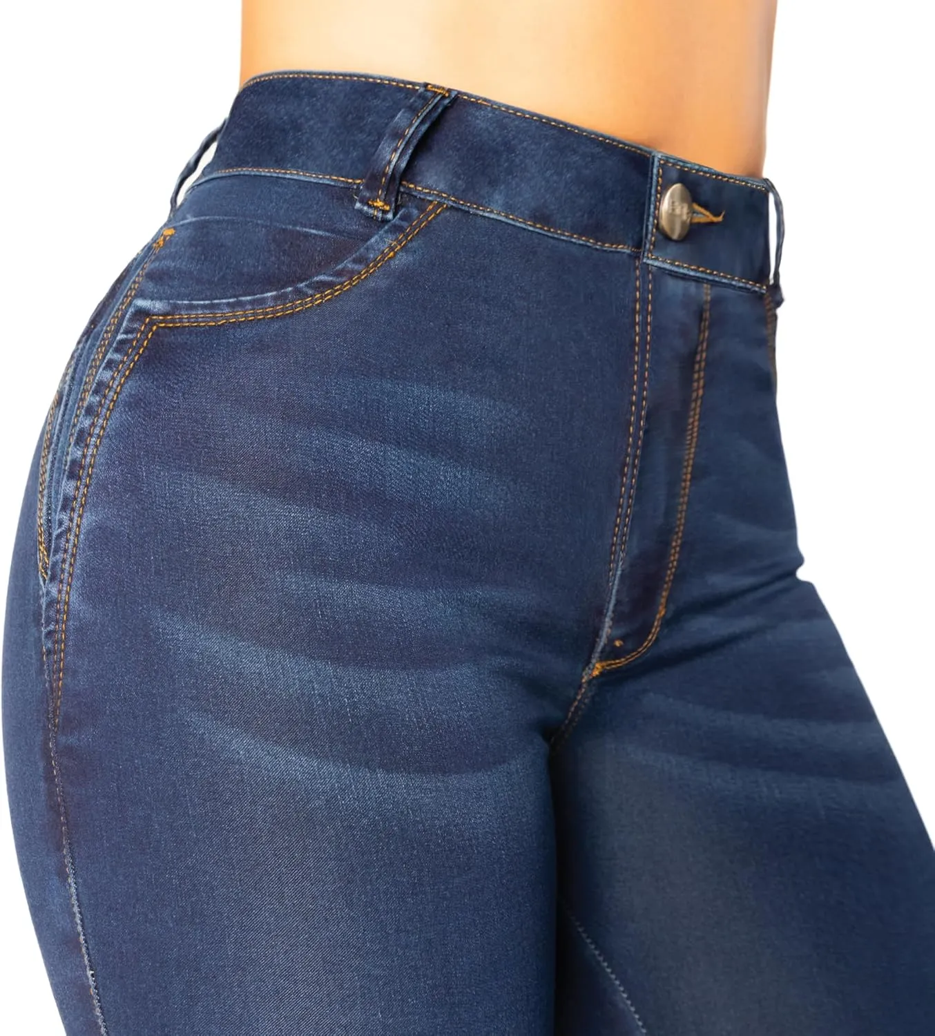 High-Rise Push-Up Jeans Pantalones Levanta Cola Colombianos Originales