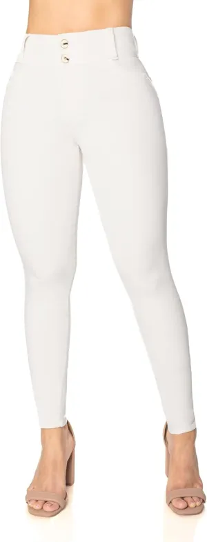 High-Rise Push-Up Jeans Pantalones Levanta Cola Colombianos Originales