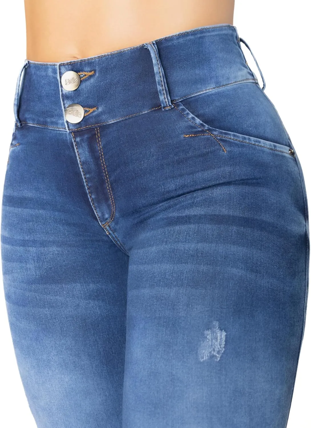 High-Rise Push-Up Jeans Pantalones Levanta Cola Colombianos Originales