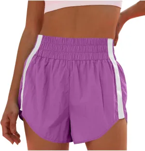 High Waisted Athletic Running Quick Dry Sports Shorts for Women Workout Gym Shorts with Pocket Pants