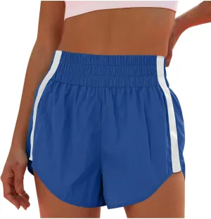 High Waisted Athletic Running Quick Dry Sports Shorts for Women Workout Gym Shorts with Pocket Pants