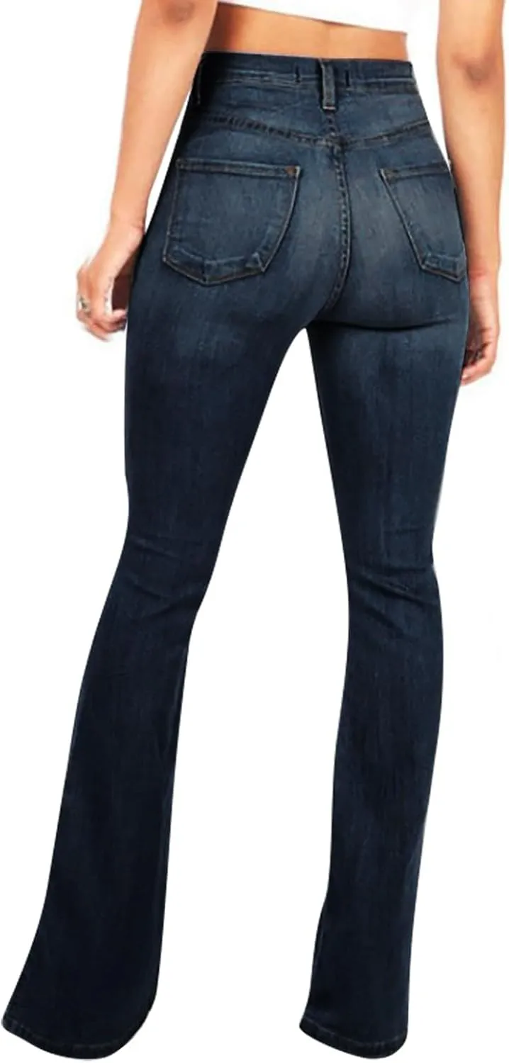 High Waisted Bootcut Jeans for Women 2025 Trendy Stretch Slim Fit Bell Bottom Flare Jeans Denim Pants Trousers