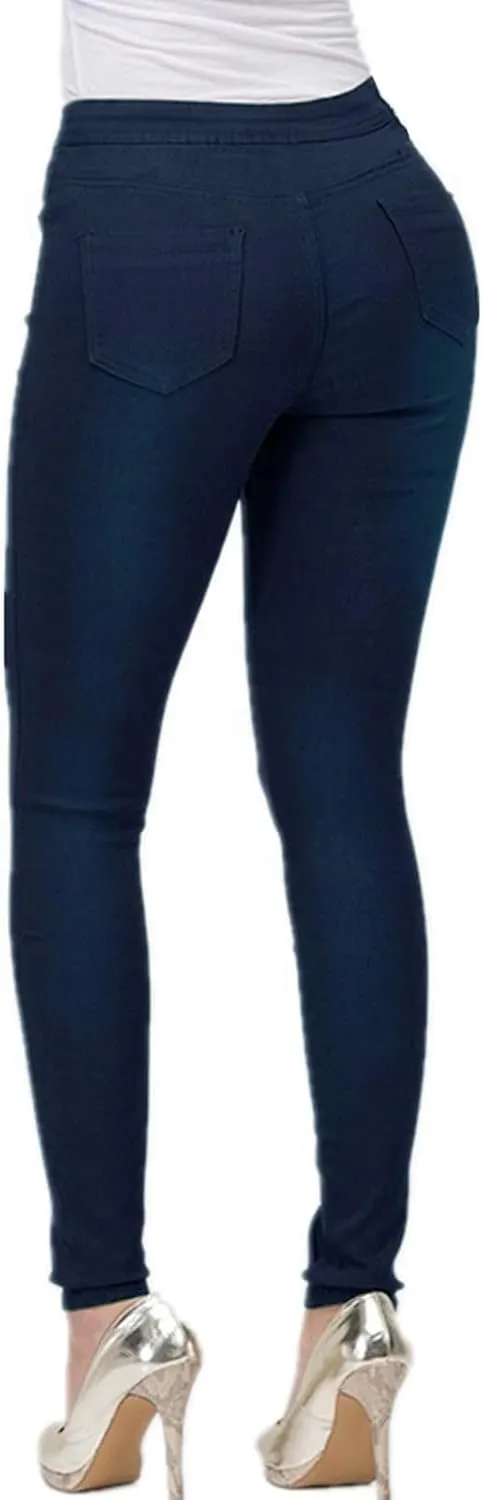High Waisted Jeans for Women, Colored Skinny Slim Fit Stretch Casual Denim Pants Basic Solid Business Work Jeans