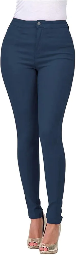 High Waisted Jeans for Women, Colored Skinny Slim Fit Stretch Casual Denim Pants Basic Solid Business Work Jeans