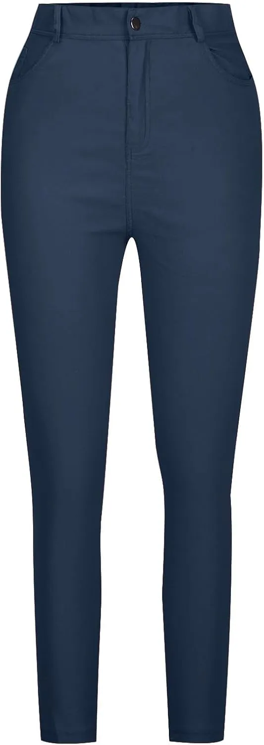 High Waisted Jeans for Women, Colored Skinny Slim Fit Stretch Casual Denim Pants Basic Solid Business Work Jeans
