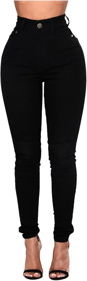 High Waisted Jeans for Women Stretch Butt Lifting Skinny Colombian Jeans Casual Slim Fit Denim Pants with Pockets