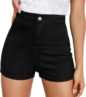 Jean Shorts for Women Button Up High Waisted Wide Leg Jean Shorts Microelastic Straight Leg Casual Denim Mom Shorts