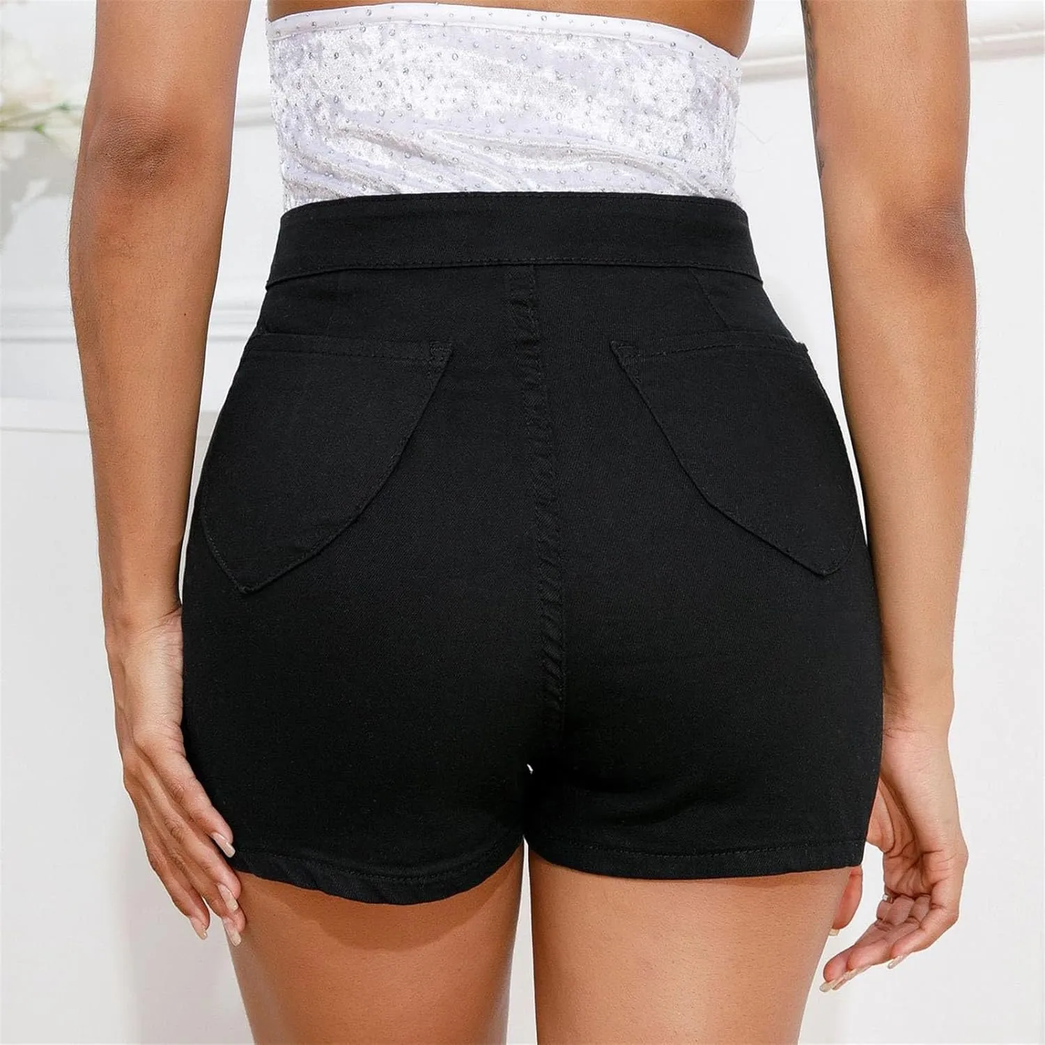 Jean Shorts for Women Button Up High Waisted Wide Leg Jean Shorts Microelastic Straight Leg Casual Denim Mom Shorts