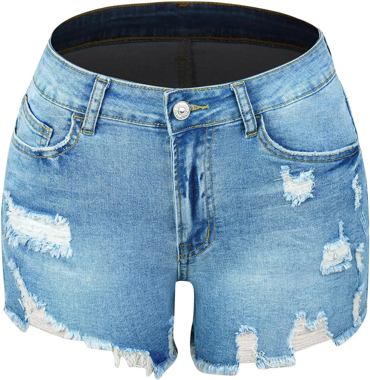 Jean Shorts for Women Denim High Waisted Stretchy Summer 2024 Casual Frayed Denim Short Pull On Hot Shorts Trendy