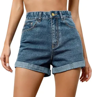Jean Shorts Womens Comfy Casual High Waisted Denim Shorts Pants with Pockets Trendy