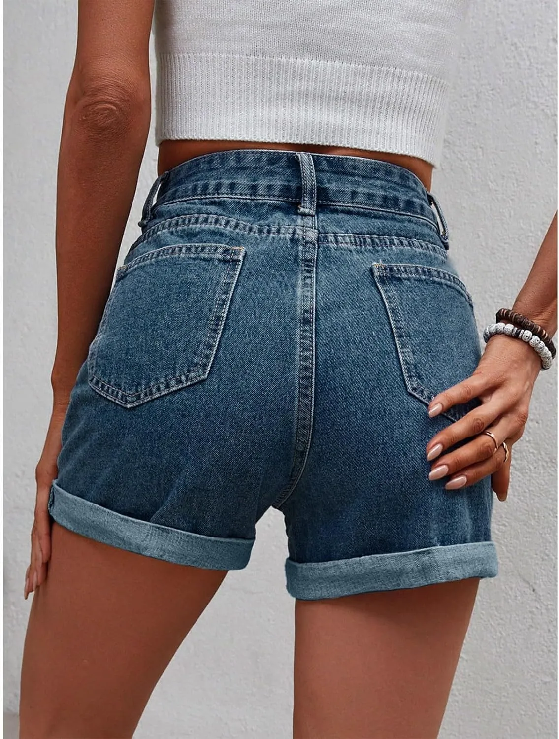 Jean Shorts Womens Comfy Casual High Waisted Denim Shorts Pants with Pockets Trendy