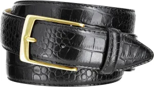 Joseph Gold/Grove Silver / J2 Genuine Full-Grain Cowhide Leather Designer Dress Belt 1-3/8"(35mm) Wide