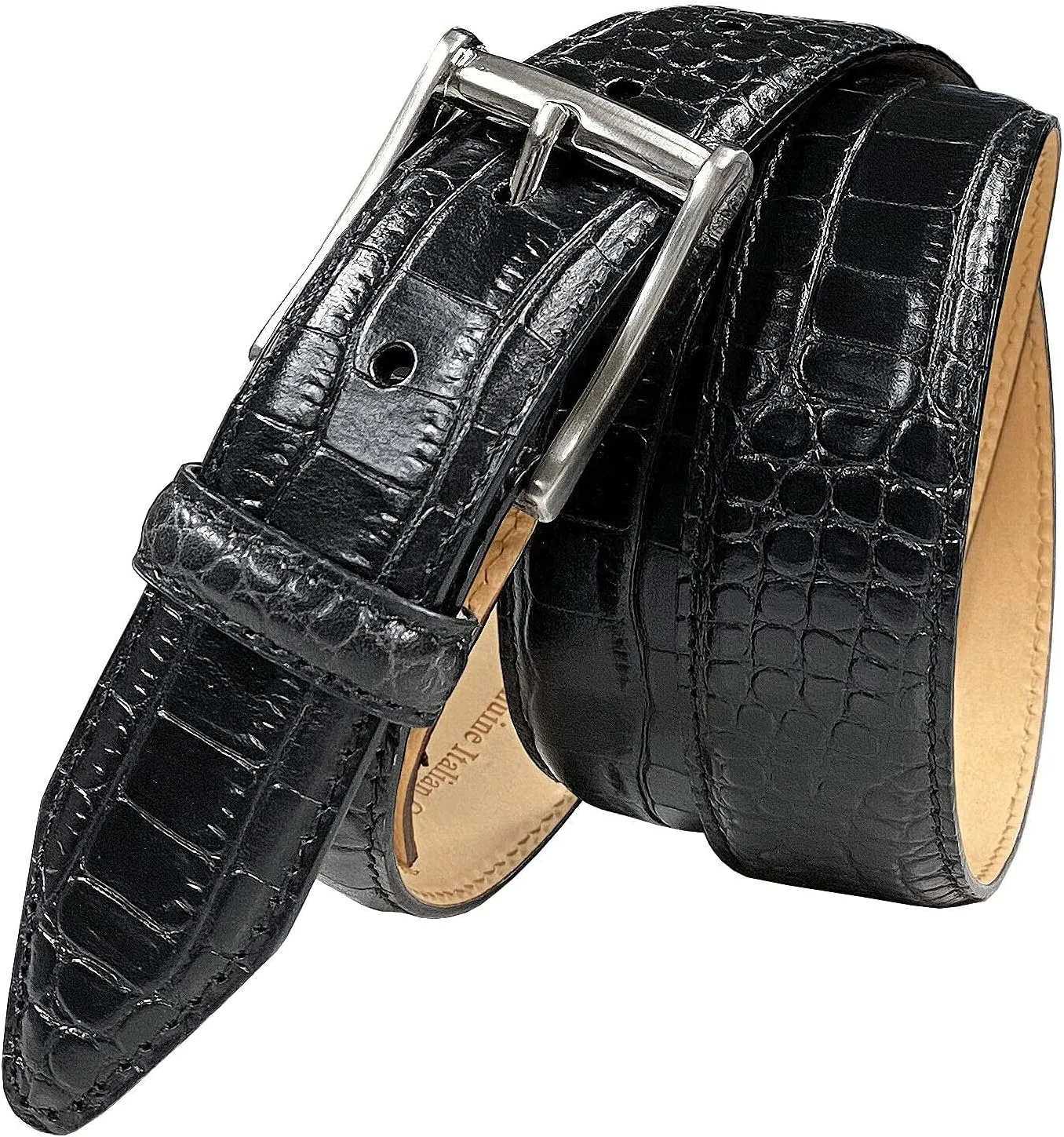 Joseph Gold/Grove Silver / J2 Genuine Full-Grain Cowhide Leather Designer Dress Belt 1-3/8"(35mm) Wide
