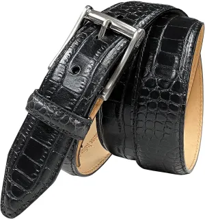 Joseph Gold/Grove Silver / J2 Genuine Full-Grain Cowhide Leather Designer Dress Belt 1-3/8"(35mm) Wide
