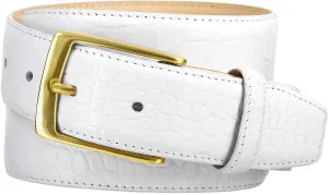 Joseph Gold/Grove Silver / J2 Genuine Full-Grain Cowhide Leather Designer Dress Belt 1-3/8"(35mm) Wide
