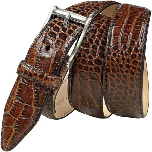 Joseph Gold/Grove Silver / J2 Genuine Full-Grain Cowhide Leather Designer Dress Belt 1-3/8"(35mm) Wide