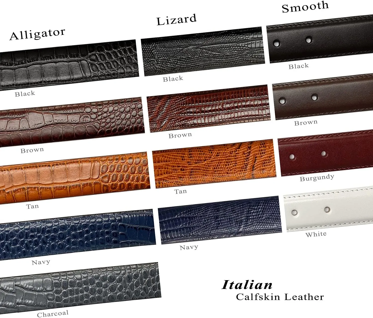 Joseph Gold/Grove Silver / J2 Genuine Full-Grain Cowhide Leather Designer Dress Belt 1-3/8"(35mm) Wide