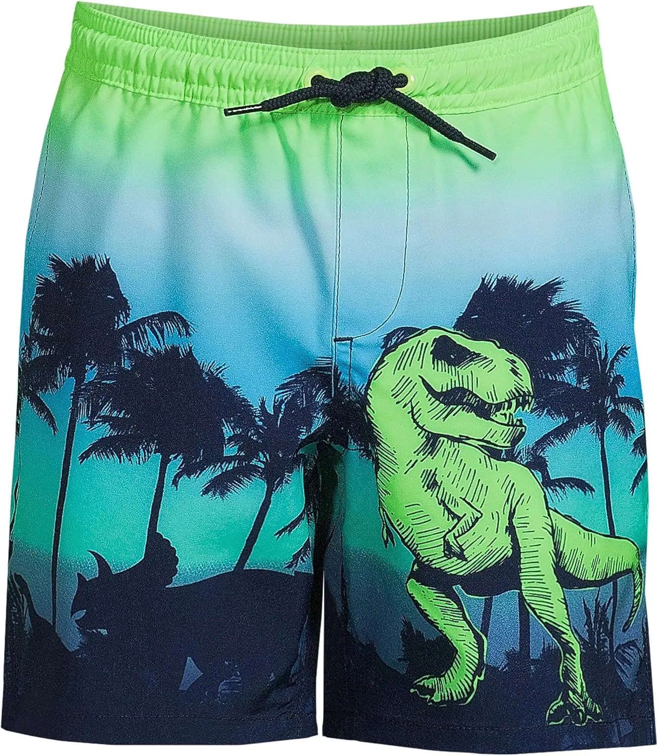 Lands' End Boys Slim Printed Volley Swim Trunks