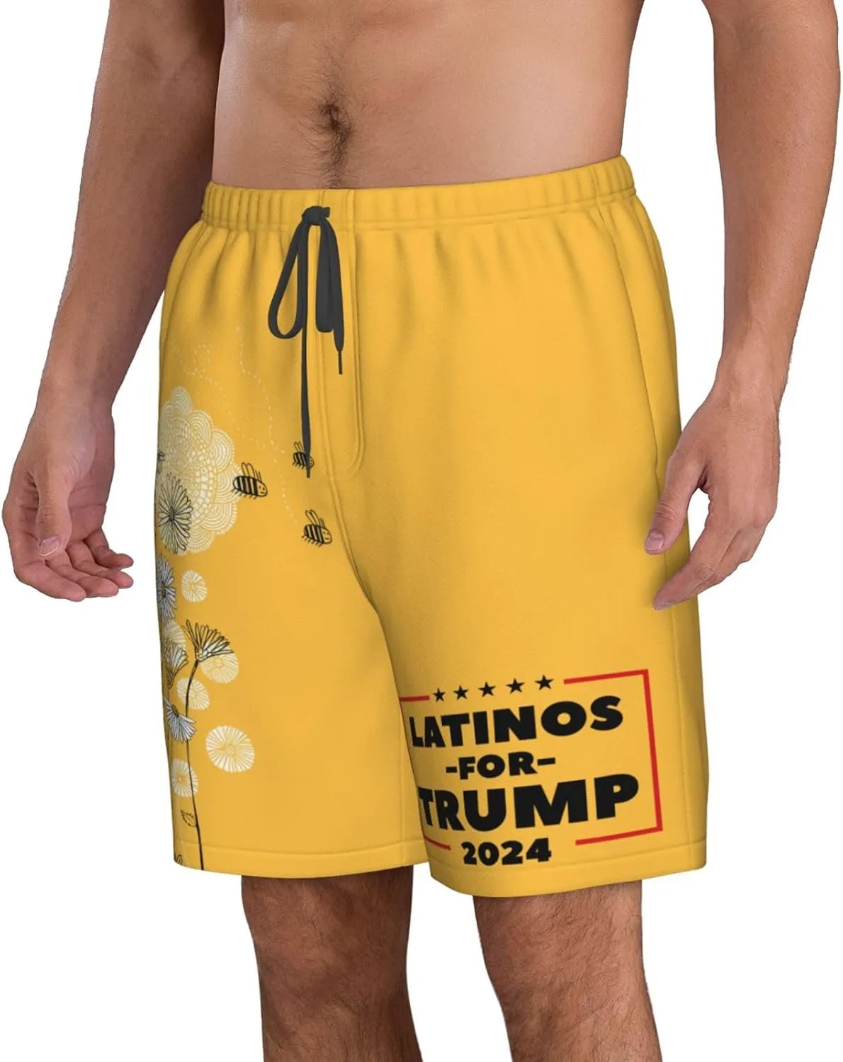 Latinos-For-Tru-mp-2024 Men's Swim Trunks Bathing Suit Quick Dry Board Shorts Beach Shorts Swimwear Bathing Suits -