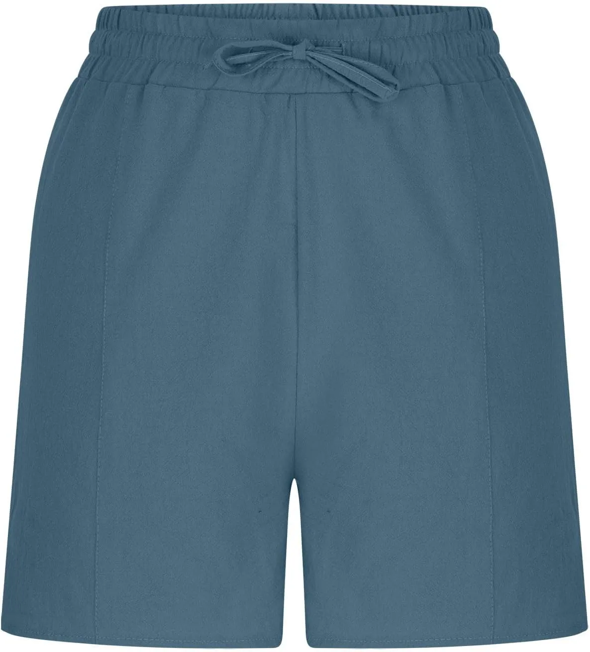 Linen Shorts for Women 2025 Trendy Summer Plus Size Comfy Drawstring Casual Pants Elastic Waist Wide Leg Shorts