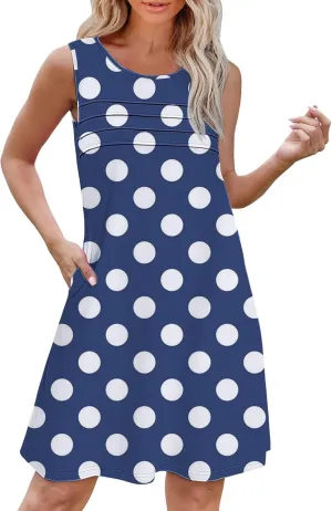 Long Sleeve Floral Dress for Women Womens with Pockets Summer Casual Tank Dress Sleeveless Midi Beach Dress Dresses