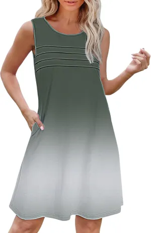 Long Summer Dress Womens with Pockets Summer Casual Tank Dress Sleeveless Midi Beach Dress Dresses for Women Plus