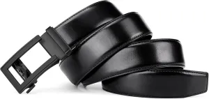 Luxury Genuine Leather Belt for Men's Casual Dress Automatic Ratchet Jeans Pants