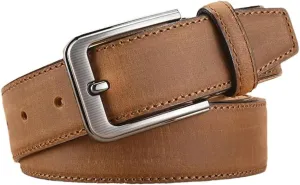 Luxury Men Cowhide Belt Vintage Genuine Leather Waist Belt Buckle Leather Strap Belt