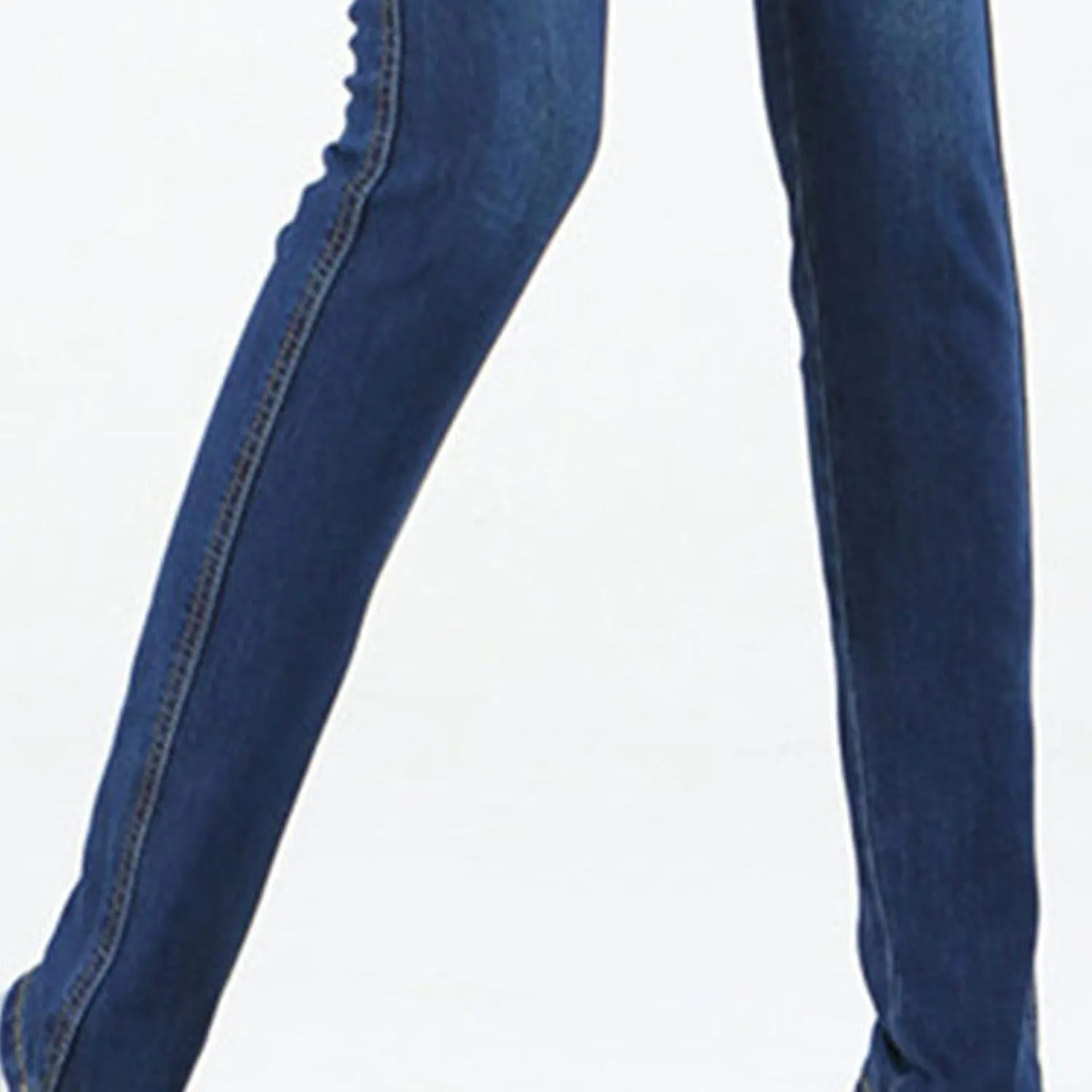 Maiyifu-GJ Women's High Waisted Buttons Skinny Jeans Juniors Tummy Control Slim Fit Denim Pants Slim Fit Elastic Waist Jean