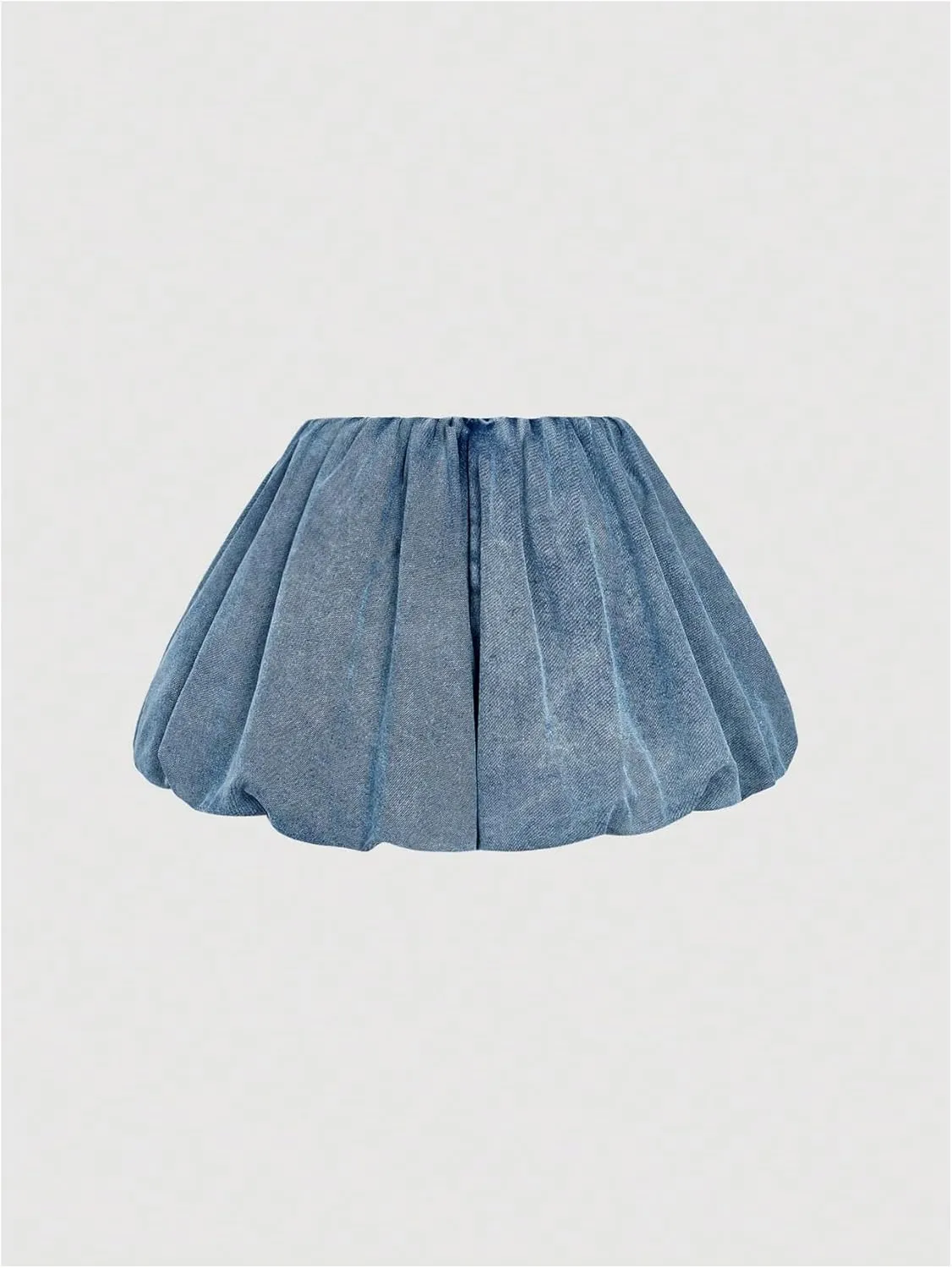 MakeMeChic Women's Denim Shorts High Waisted Ruffle Summer Bubble Jean Shorts