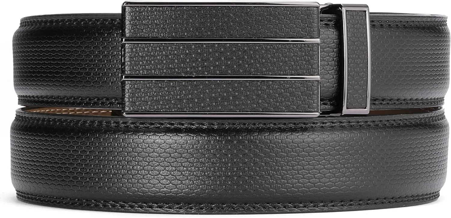 Marino Mens Genuine Leather Ratchet Dress Belt With Automatic Buckle, Enclosed in an Elegant Gift Box