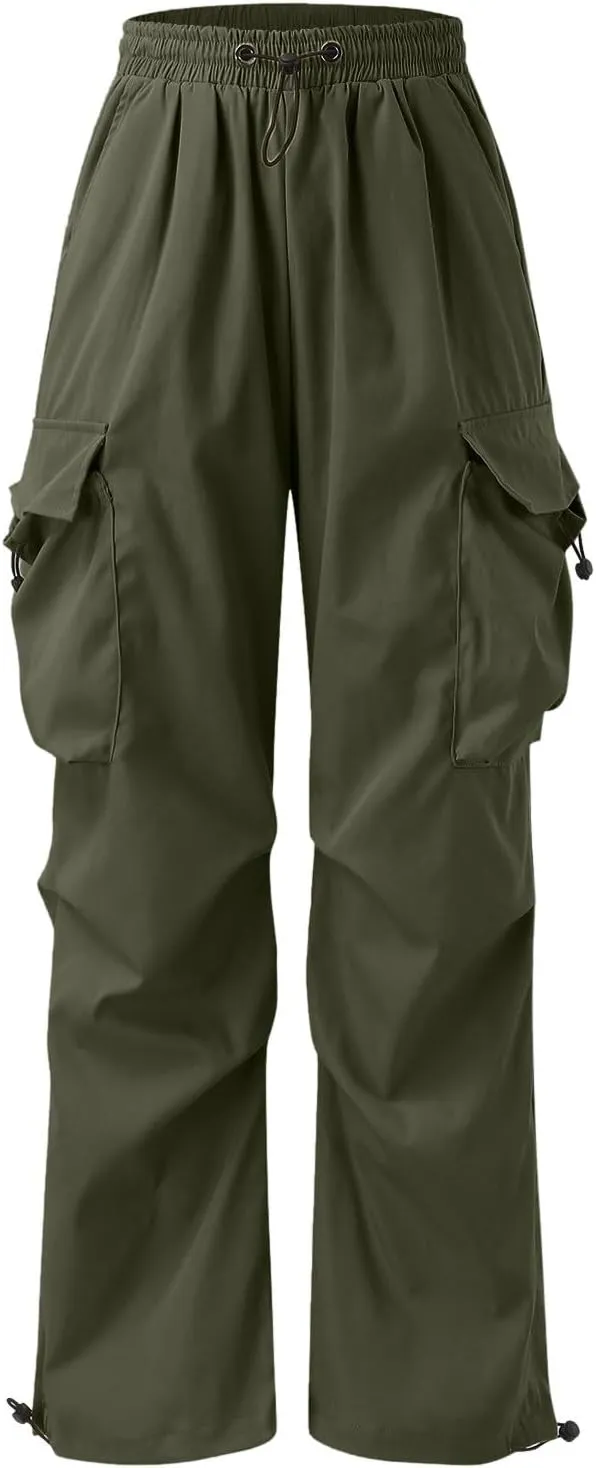 Mens Casual Waist Color Sports Hat Multi Woven Pocket Foot Rope Solid Pants Street Cargo Tie Mens Cargo Pants 1