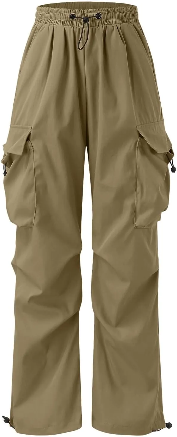 Mens Casual Waist Color Sports Hat Multi Woven Pocket Foot Rope Solid Pants Street Cargo Tie Mens Cargo Pants 1