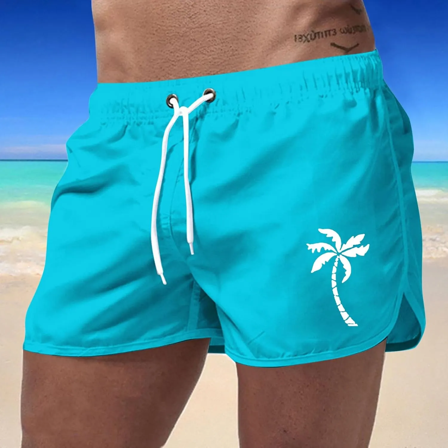 Mens Graphic Print Shorts Casual Workout Cool Shorts Quick Dry Gym Running Short Pants