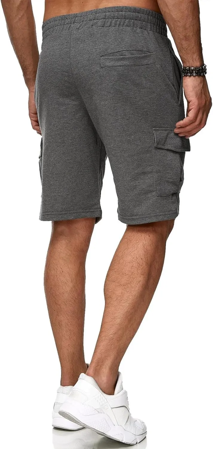 Mens Hiking Cargo Shorts Elastic Waist Short Pant Muscle Fit Bodybuilding Training Shorts Men Hiking Shorts