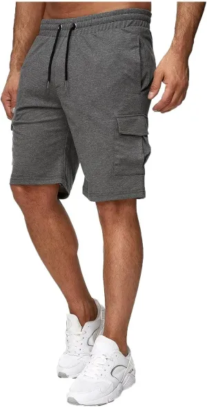 Mens Hiking Cargo Shorts Elastic Waist Short Pant Muscle Fit Bodybuilding Training Shorts Men Hiking Shorts